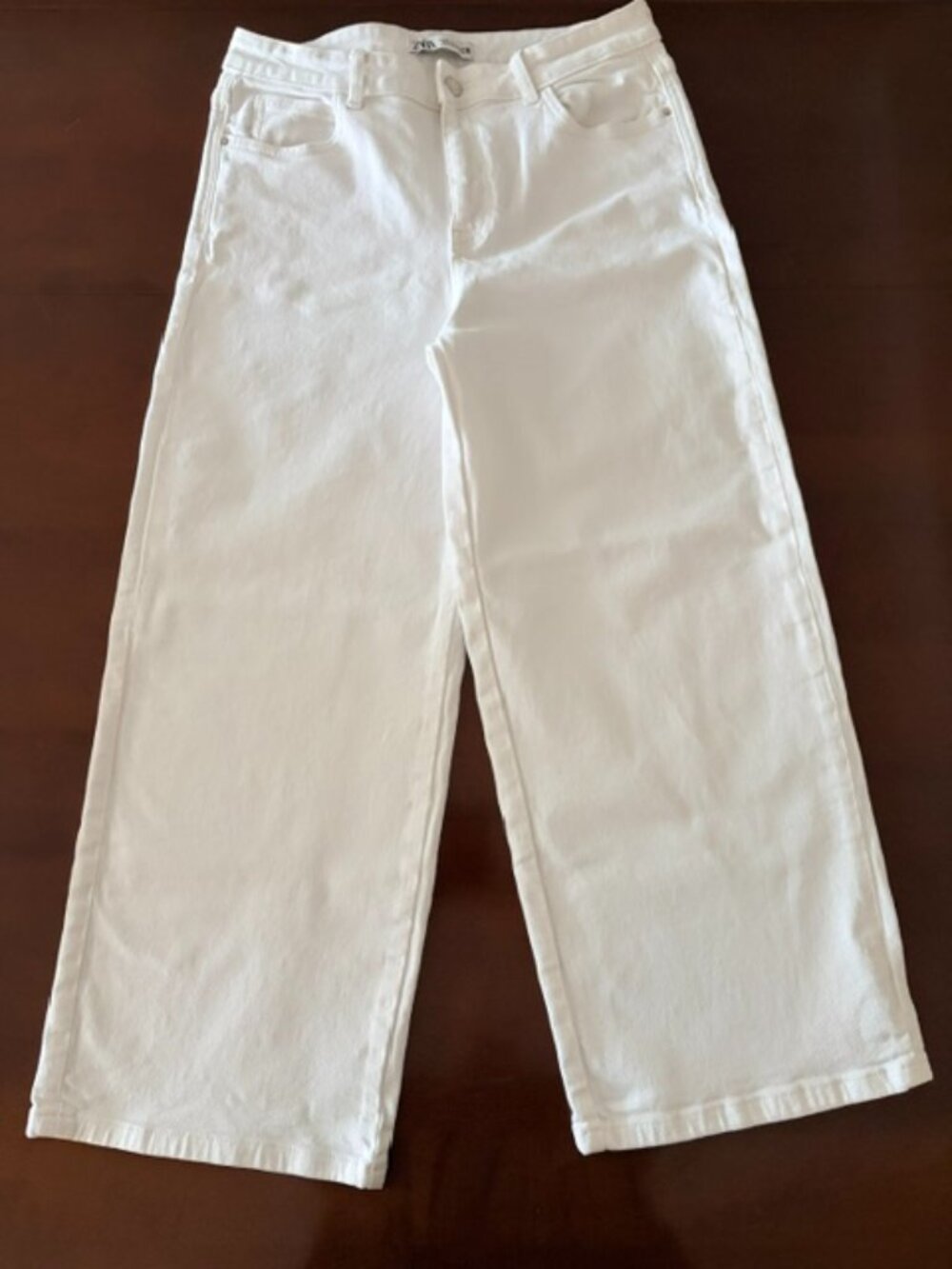 Zara white/ wide leg jeans